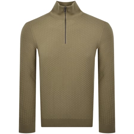 Product image for BOSS Ulicio Half Knit Jumper Dark Beige