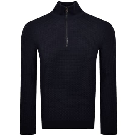 Product image for BOSS Ulicio Half Knit Jumper Dark Blue