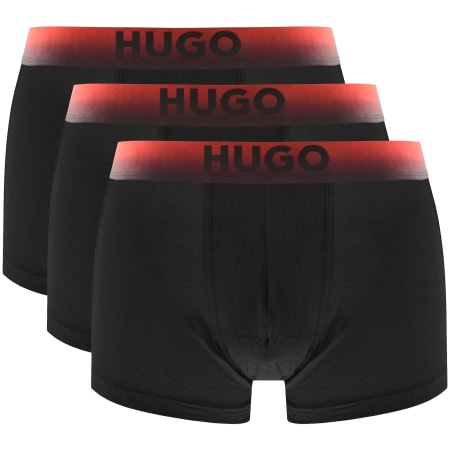 Product image for HUGO 3 Pack Fashion Trunks Black