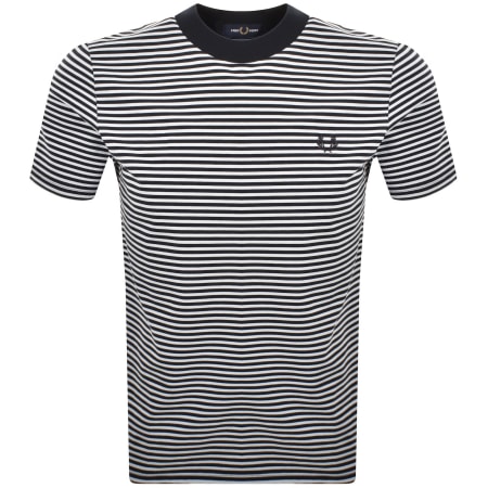 Product image for Fred Perry Fine Stripe T Shirt Navy