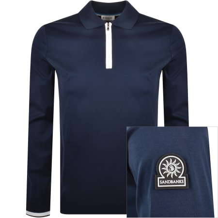 Product image for Sandbanks Silicone Zip Polo Shirt Navy