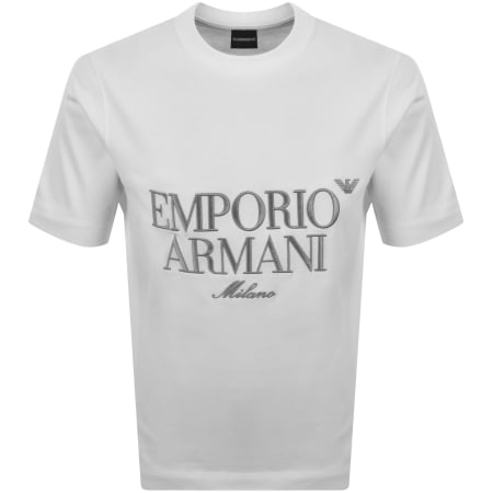 Product image for Emporio Armani Crew Neck Logo T Shirt Off White