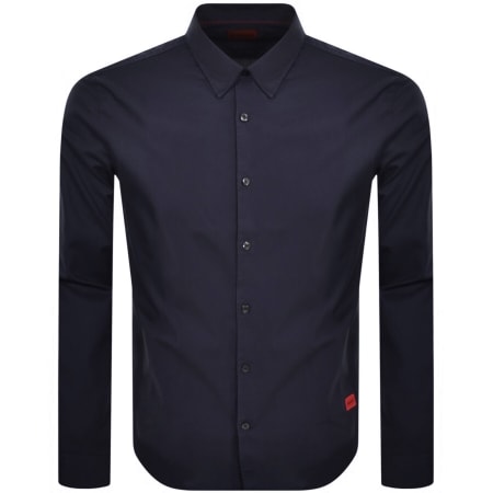 Product image for HUGO Long Sleeved Ermo Shirt Navy