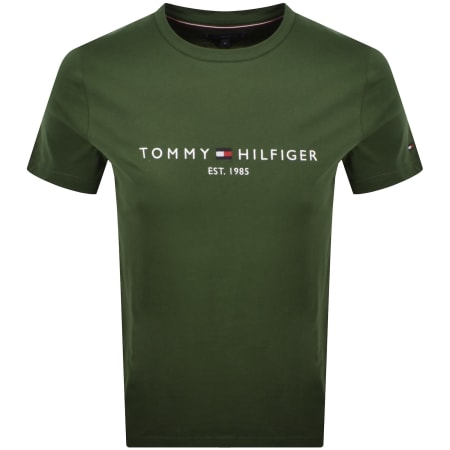 Product image for Tommy Hilfiger Logo Slim Fit T Shirt Green