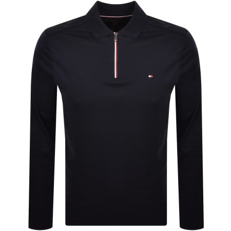 Product image for Tommy Hilfiger Long Sleeve Polo T Shirt Navy