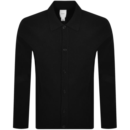 Product image for Calvin Klein Boucle Knit Polo Jumper Black