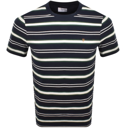 Product image for Farah Elmswood Stripe T Shirt Navy