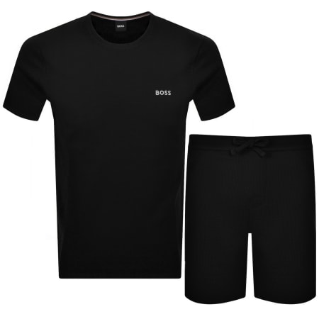 Product image for BOSS Mix And Match Waffle Short Set Black
