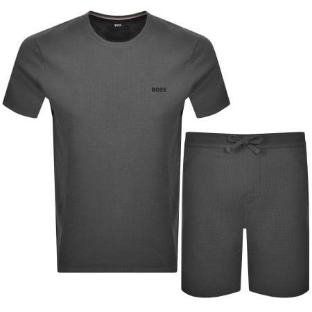 Product image for BOSS Mix And Match Waffle Short Set Grey