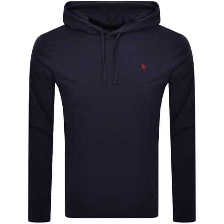 Product image for Ralph Lauren Long Sleeved Hooded T Shirt Navy