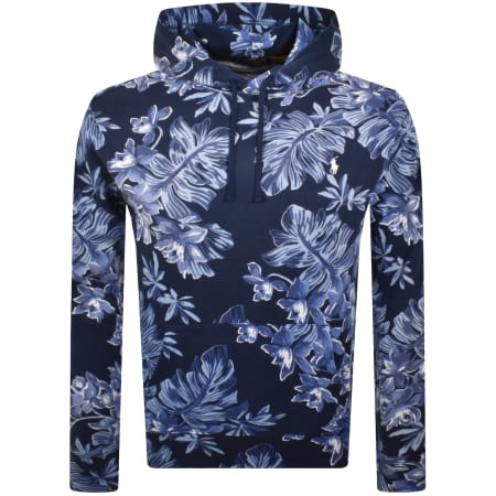 Product image for Ralph Lauren Tropical Print Hoodie Navy Blue