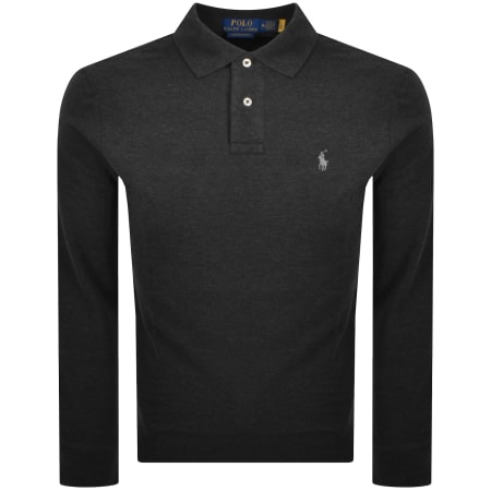 Product image for Ralph Lauren Long Sleeved Polo T Shirt Grey