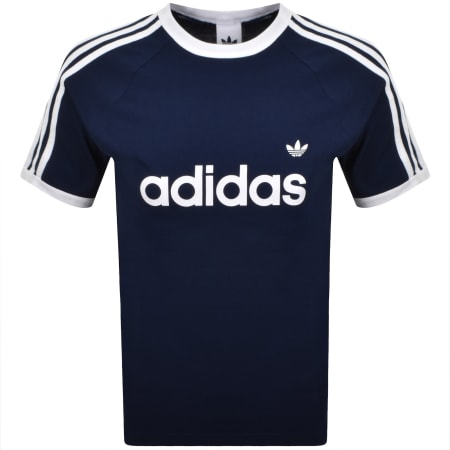 Product image for adidas Originals 3 Stripes Ringer T Shirt Navy