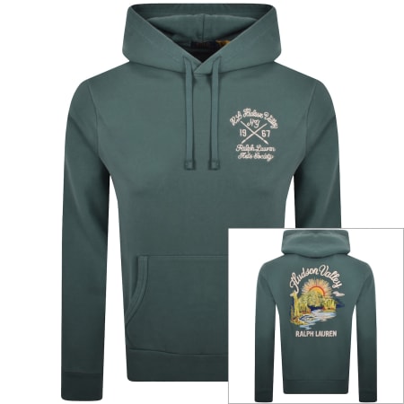 Product image for Ralph Lauren Embroidered Hoodie Charter Green