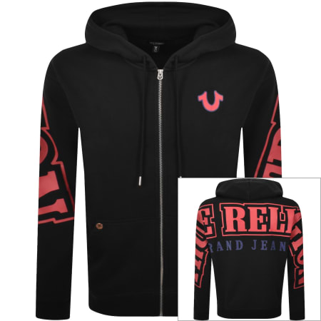 Product image for True Religion Arch Logo Zip Hoodie Black