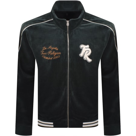 Product image for True Religion Velour Track Jacket Green