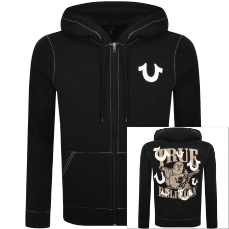 Product image for True Religion Arch Logo Zip Hoodie Black