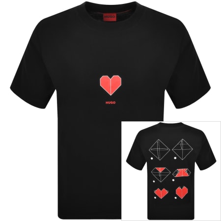Product image for HUGO Dalentin Crew Neck T Shirt Black