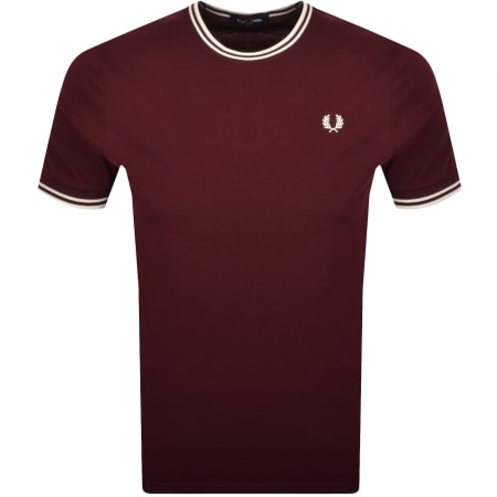 Product image for Fred Perry Twin Tipped T Shirt Burgundy