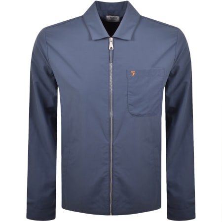 Product image for Farah Fintoni Long Sleeve Overshirt Blue