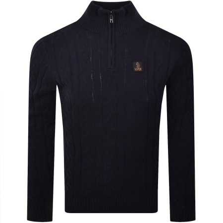 Product image for Luke 1977 Merton Funnel Knit Jumper Navy