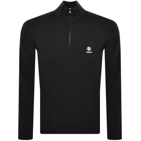 Product image for Sandbanks Fine Gauge Quarter Zip Jumper Black