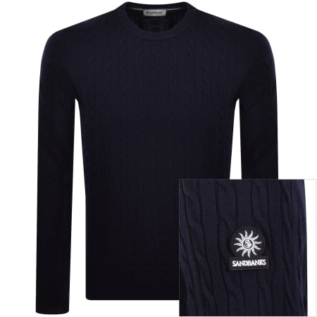 Product image for Sandbanks Cable Knit Jumper Navy