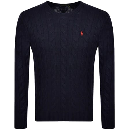 Product image for Ralph Lauren Driver Crew Neck Knit Jumper Navy