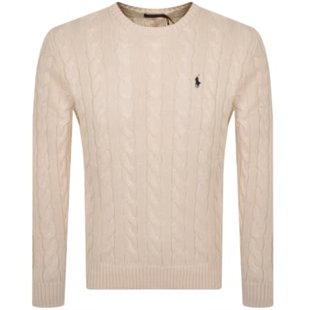 Product image for Ralph Lauren Driver Crew Neck Knit Jumper Cream