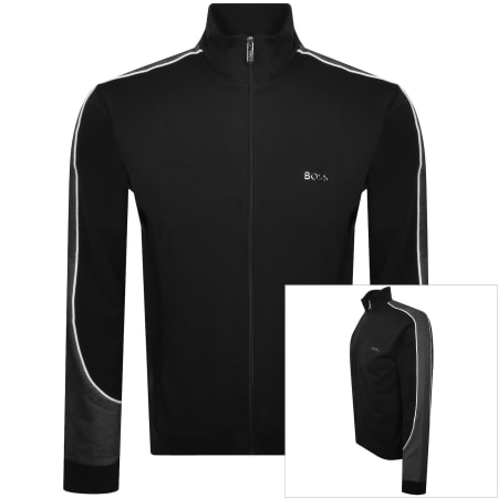 Product image for BOSS Contrast Piping Zip Sweatshirt Black