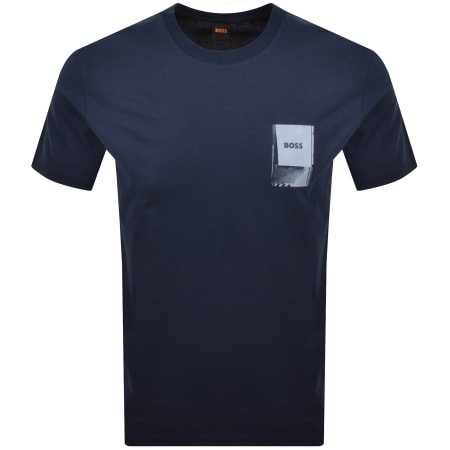 Product image for BOSS Plain T Shirt Dark Blue