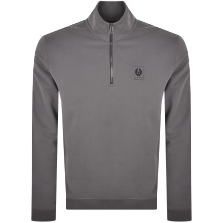 Product image for Belstaff Quarter Zip Sweatshirt Tornado Grey