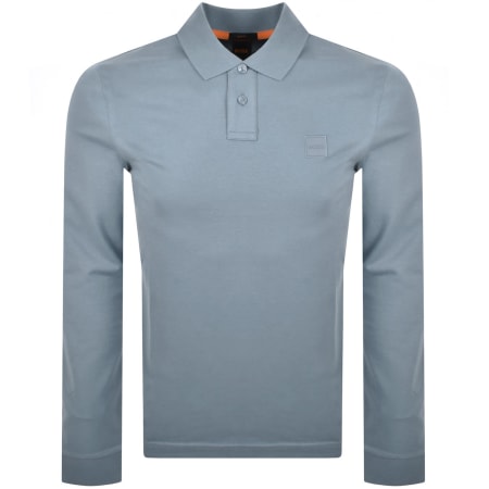 Product image for BOSS Long Sleeve Passerby Polo T Shirt Blue