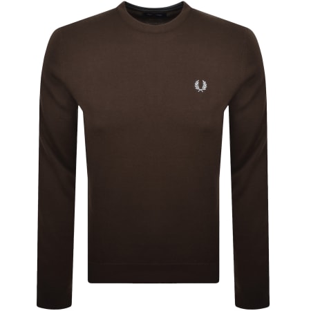 Product image for Fred Perry Classic Crew Neck Knit Jumper Brown
