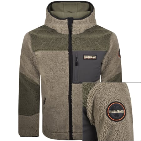 Product image for Napapijri Yupik Full Zip Fleece Hoodie Beige