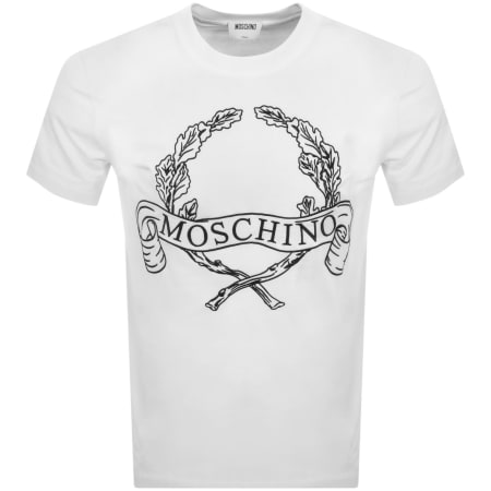 Product image for Moschino Laurel Crown Logo T Shirt White