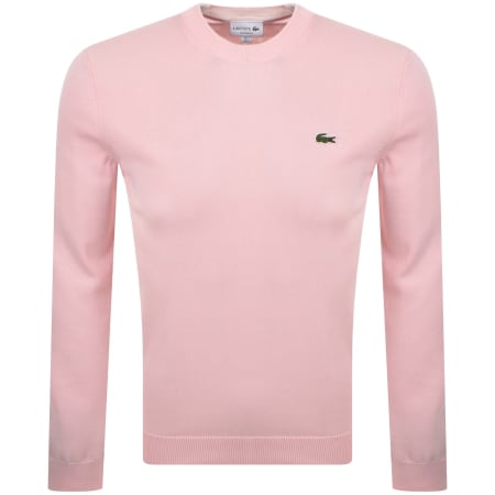 Product image for Lacoste Crew Neck Knit Jumper Pink