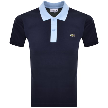 Product image for Lacoste Contrast Collar Polo T Shirt Navy