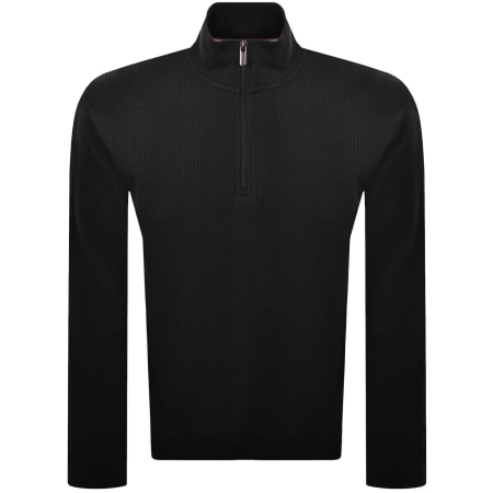 Product image for BOSS Structure Quarter Zip Sweatshirt Black