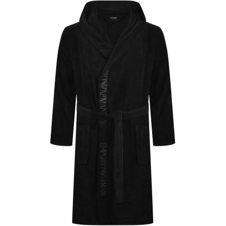 Product image for Emporio Armani Hooded Dressing Gown Black