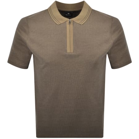 Product image for Paul Smith Regular Fit Zip Polo Brown