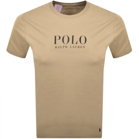 Product image for Ralph Lauren Logo Crew Neck T Shirt Brown