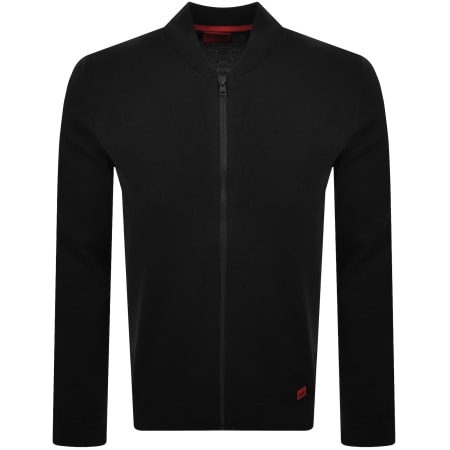 Product image for HUGO San Jacque Full Zip Knit Jumper Black