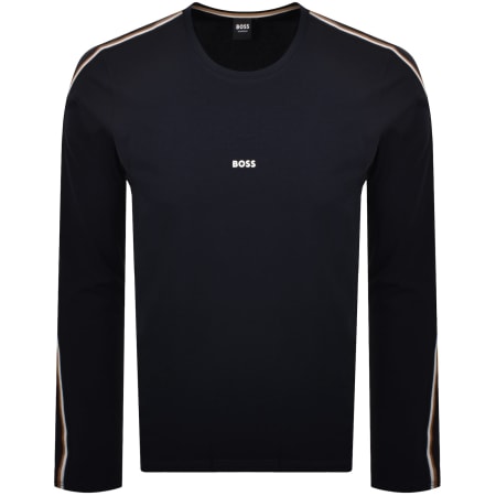 Product image for BOSS Unique Long Sleeve T Shirt Dark Blue