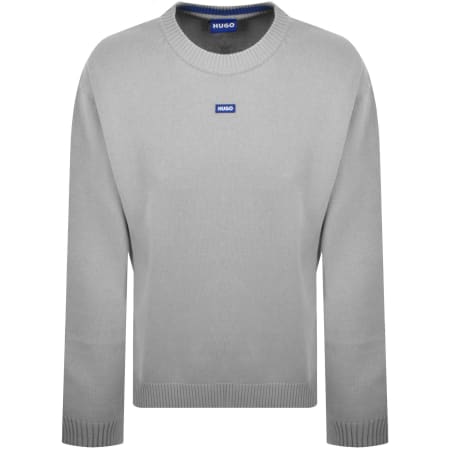 Product image for HUGO Blue San Casey Knit Jumper Grey