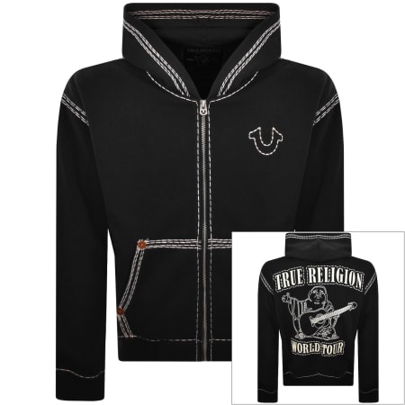 Product image for True Religion Zip Up Hoodie Jet Black