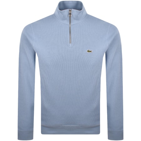 Product image for Lacoste Quarter Zip Knit Sweatshirt Blue