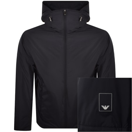 Product image for Emporio Armani Nylon Hooded Jacket Navy