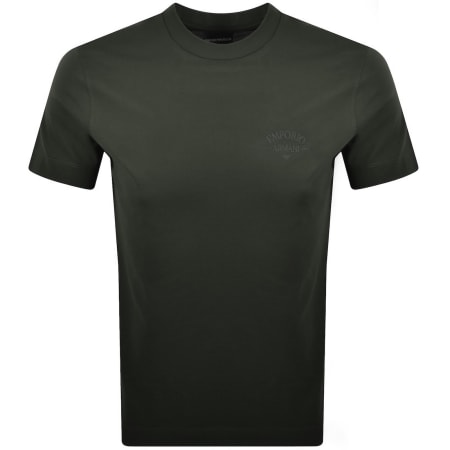 Product image for Emporio Armani Crew Neck Logo T Shirt Green