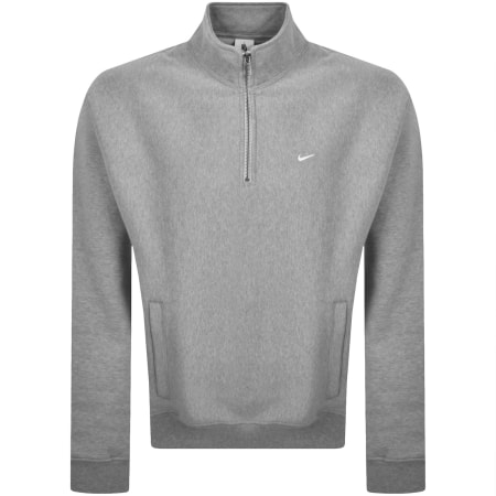Product image for Nike Brushed Quarter Zip Sweatshirt Grey